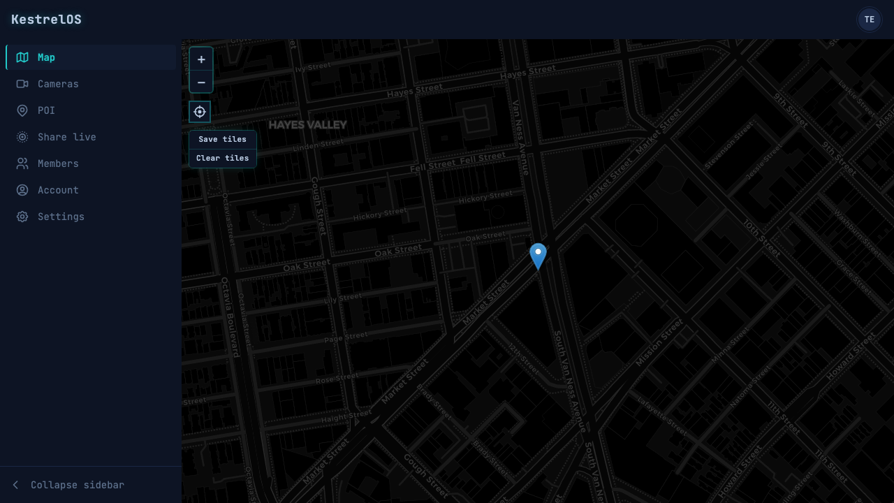 KestrelOS map UI